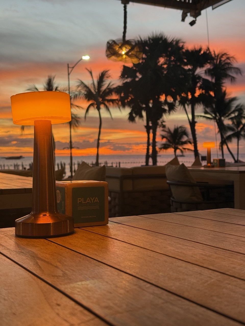 Sunset dining ambiance