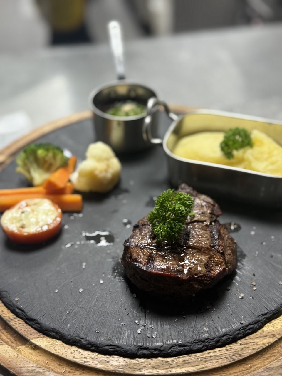 Steak presentation